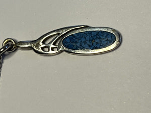 Vintage Silver 925 Turquoise Pendant Necklace