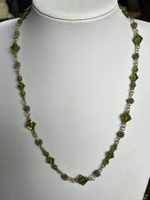 Vintage Gold Tone Green Crystal Necklace