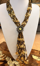 Vintage Statement Silver 925 Citrine Tigers Eye Drop Faceted Bead Necklace