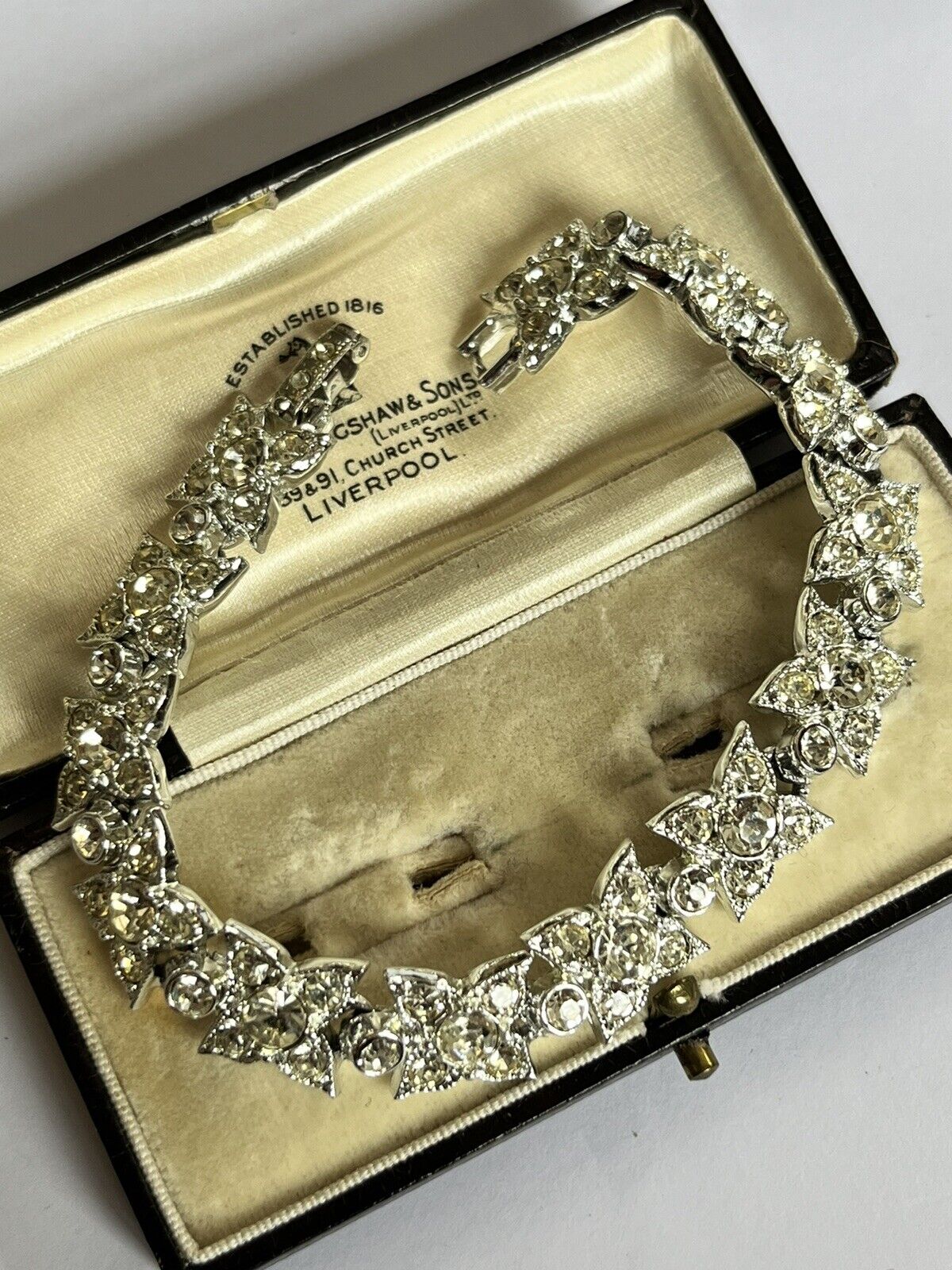 Vintage Silver Tone Diamanté Bracelet
