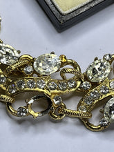 Vintage Signed Gold Plated Detailed Diamanté Bracelet