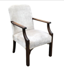 Antique Armchair In Mahogany And Upholstered. Reading Chair. Library Chair.