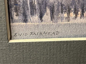Signed Watercolour " Dusk In St James Park " By Enid Fairhead