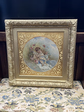 Cherubs Oil On Canvas, Signed & Dated, Max Winter, In Gold Gilt Frame. LARGE