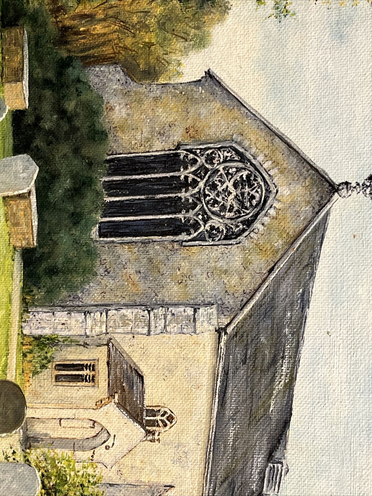 Original Signed Painting Of A English Countryside Church