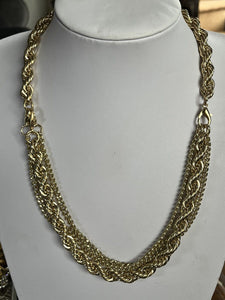 Vintage 1980s Gold Plated Multi Way Rope Chain Necklace