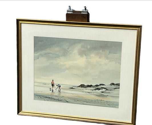Original Coastal Scene Watercolour Painting By Douglal Treasure 1917-1995