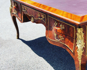 Pair Of Large Inlaid Kingswood Desks With Brass Decoration, Very Impressive.