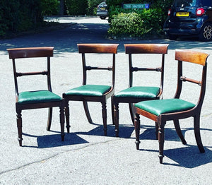 Set Of 4 Georgian Mahogany Bar Back Dining Chairs