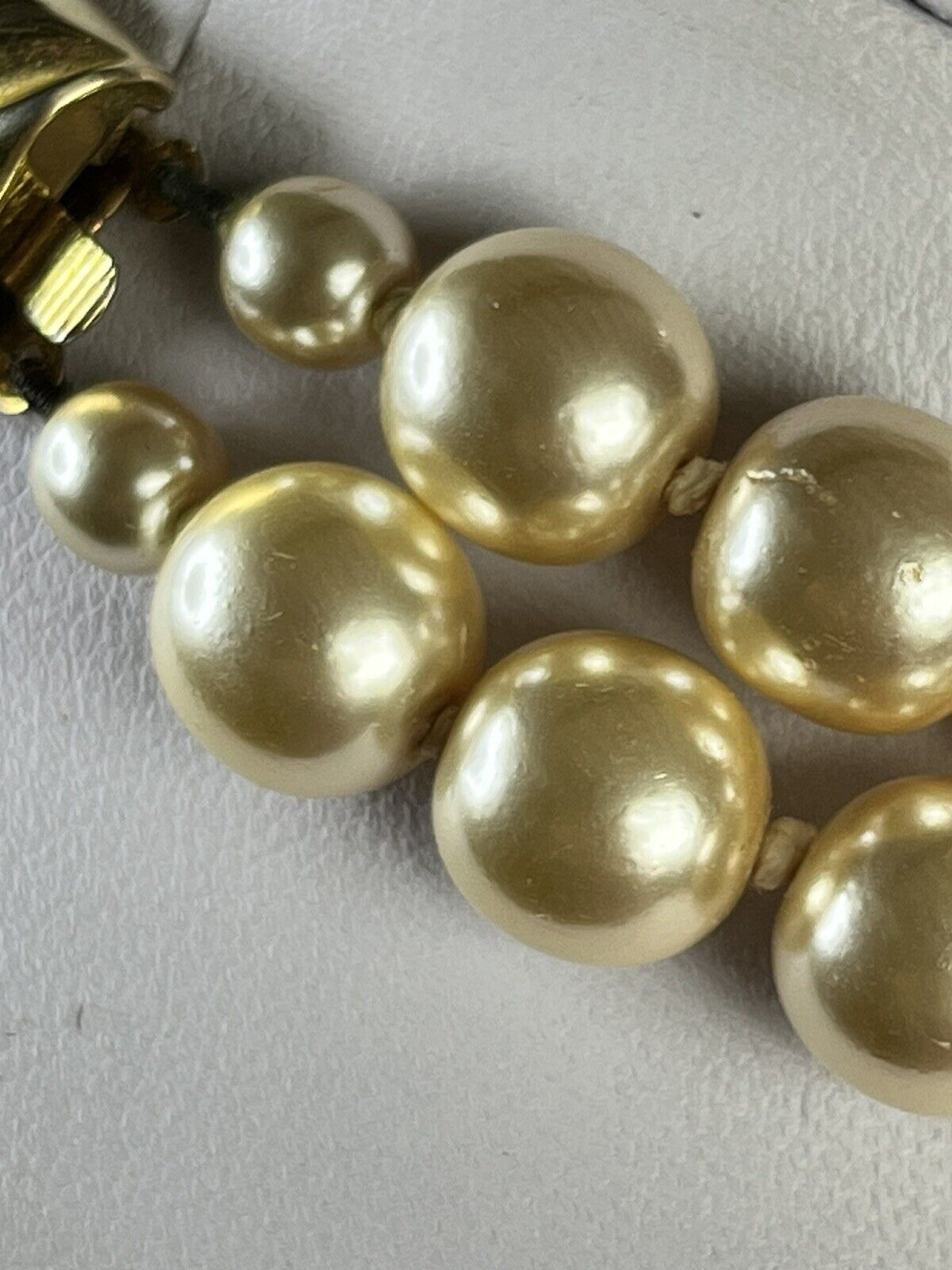 Vintage Faux Pearl Double Strand Necklace