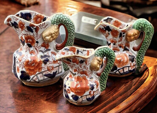 Set Of 3 Imari Decorated Jugs
