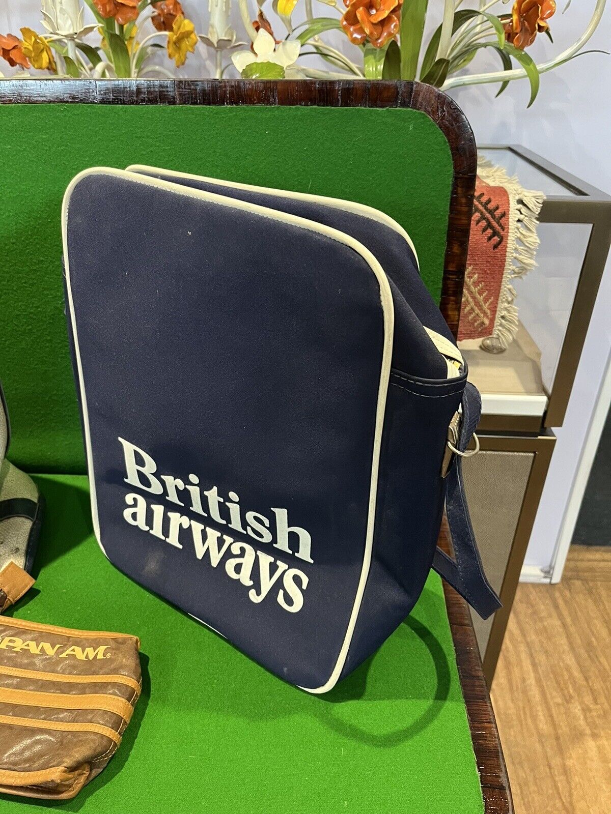 Vintage British Airways, Pan-am & Monarch airlines Flight Bags And Small Bag