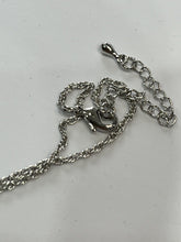 Vintage 1980s Rhodium Plated Purple Crystal Drop Necklace Boxed
