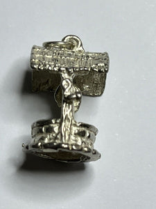 Vintage Silver 925 Wishing Well With Hanging Bucket Charm 4.02g