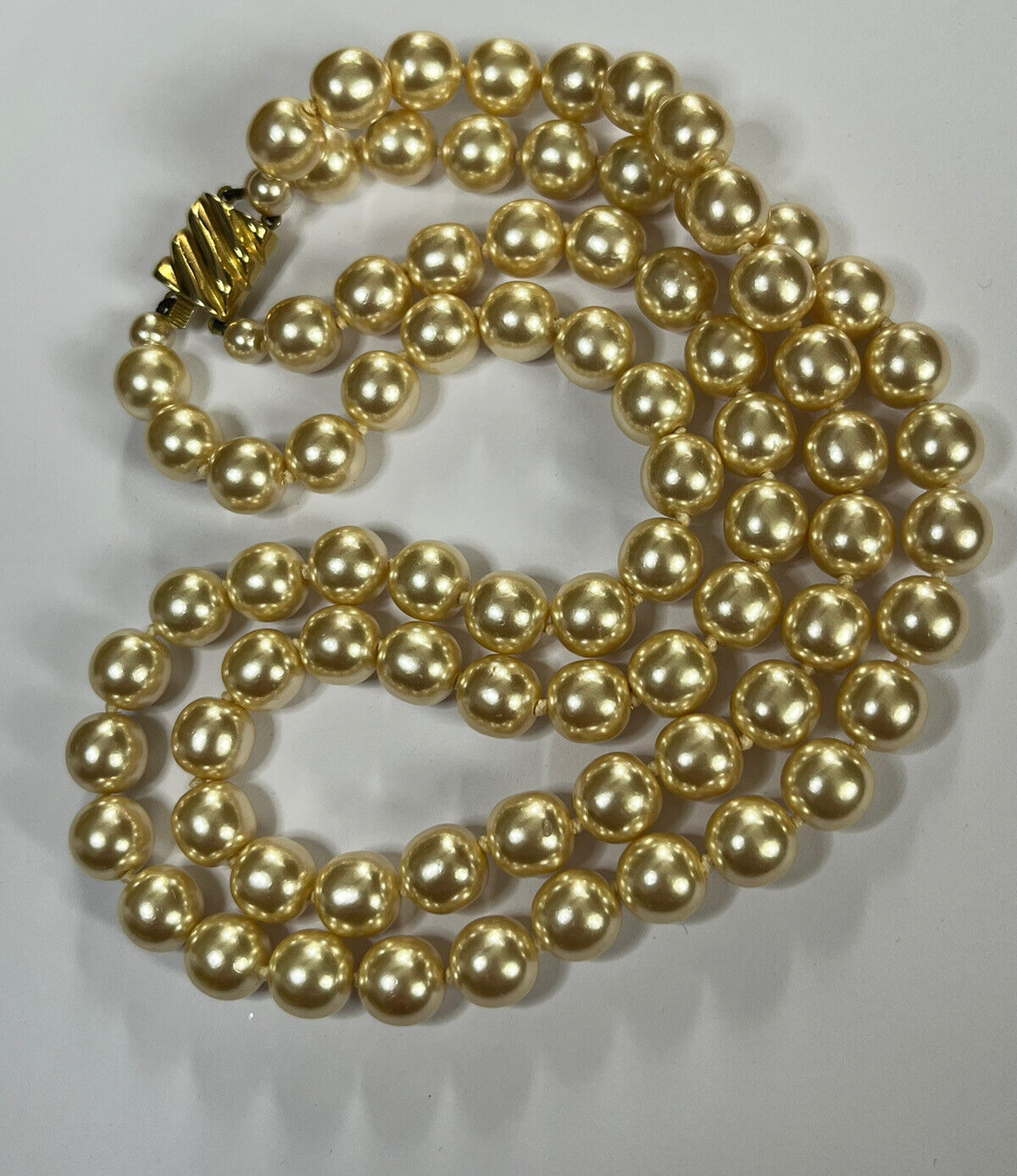 Vintage Faux Pearl Double Strand Necklace