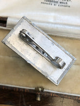 Vintage Arts And Crafts Pewter Red Stone Brooch C Clasp