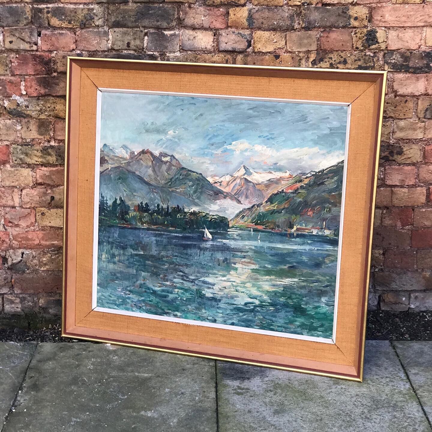 Large Signed And Framed Oil Of A Coastal Scene Circa 1950’s