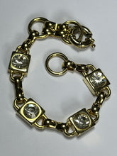 Vintage Gold Plated Diamanté Link Bracelet