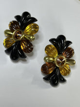 Vintage 1980s Orange  Acrylic Clip On Earrings