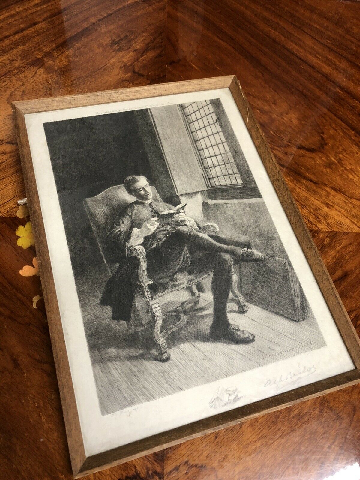 Signed Proof Antique Engraving.