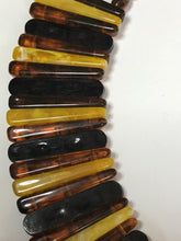 Vintage Lucite Butterscotch Brown Black Collar Statement Necklace