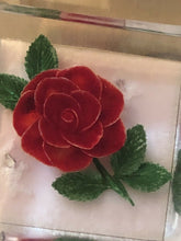 Vintage Reverse Carved Rose Acrylic Lucite Brooch