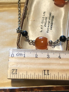 Vintage Silver Tone Beaded Metal Necklace