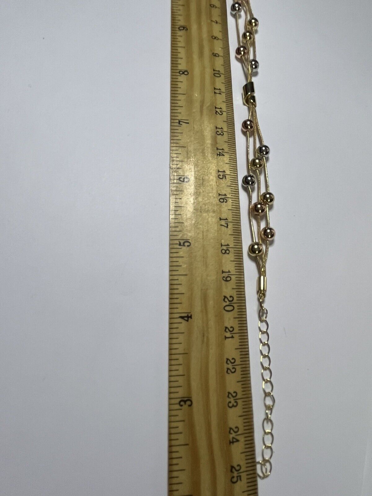 Vintage 3 Tone Metal Balls On Necklace Bracelet Set