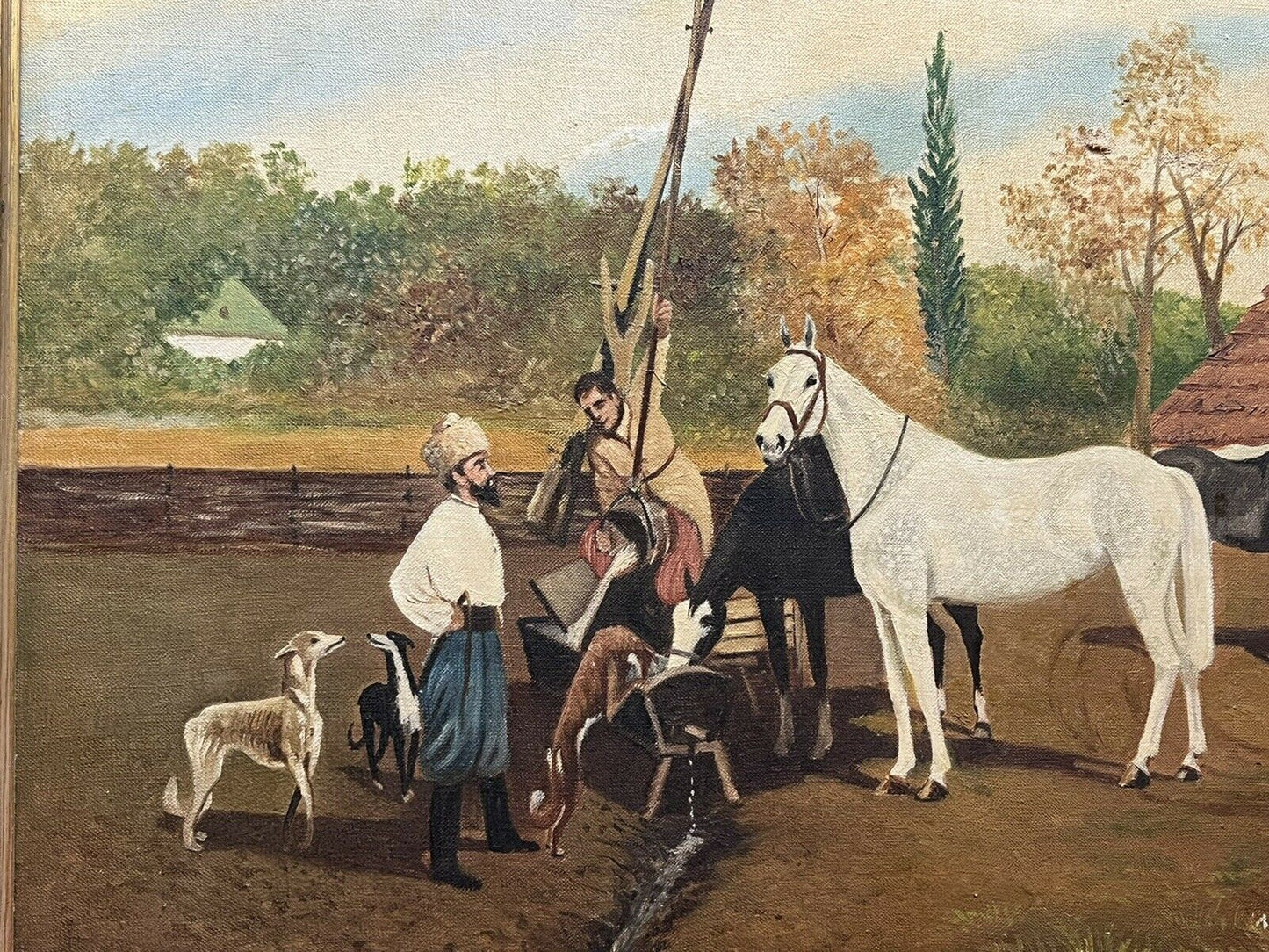 Signed Oil On Canvas By E .Wisniewski 1964