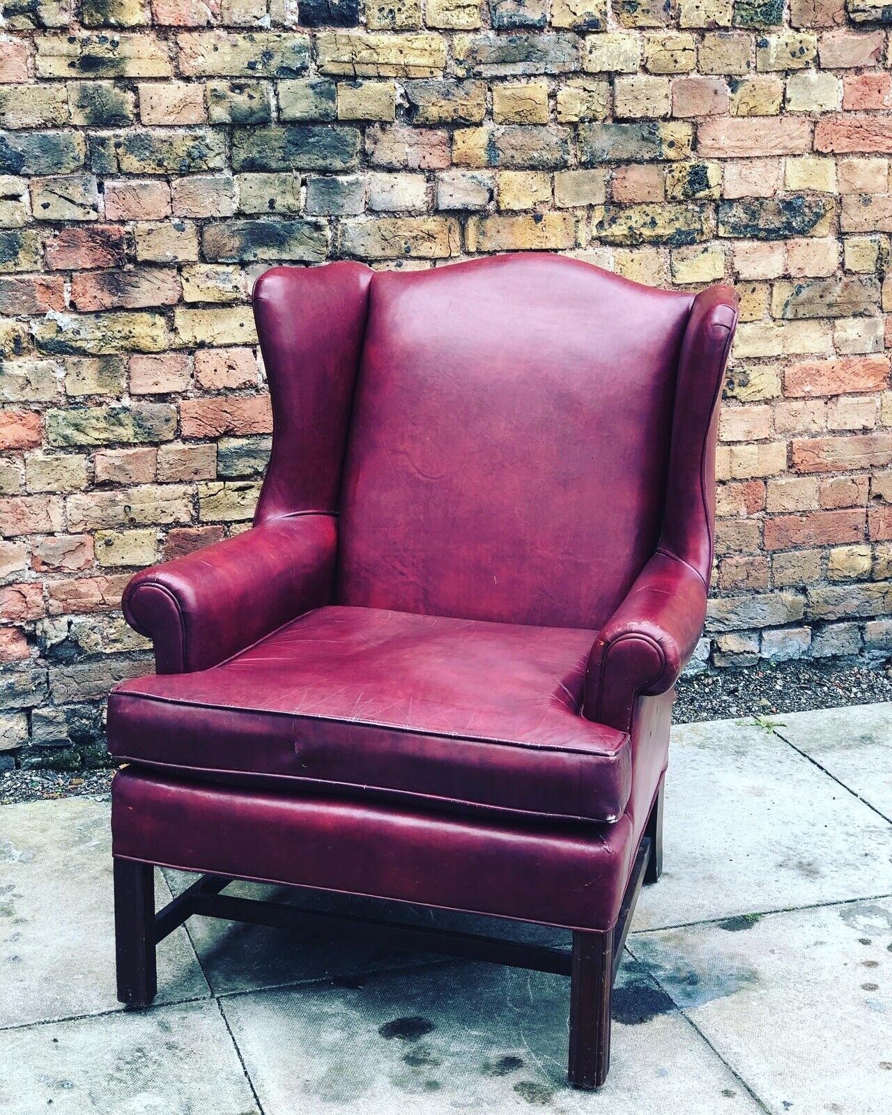 Armchair In Faux Red Leather