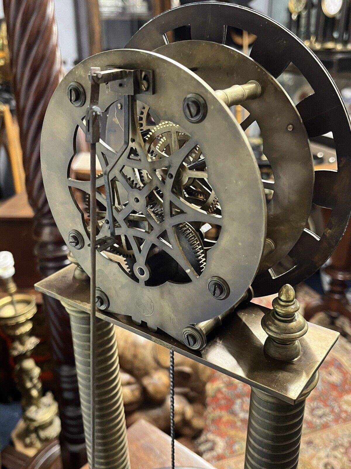 Skeleton Clock With Glass Dome. With Key. Large & Impressive