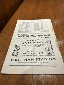 Early Speedway Programme Circa Late 1940’s