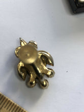 Vintage Gold Tone Hearts Diamanté Screwback Earrings