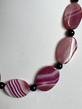 Vintage Pink Agate Stone Necklace Bracelet Set Statement Pieces