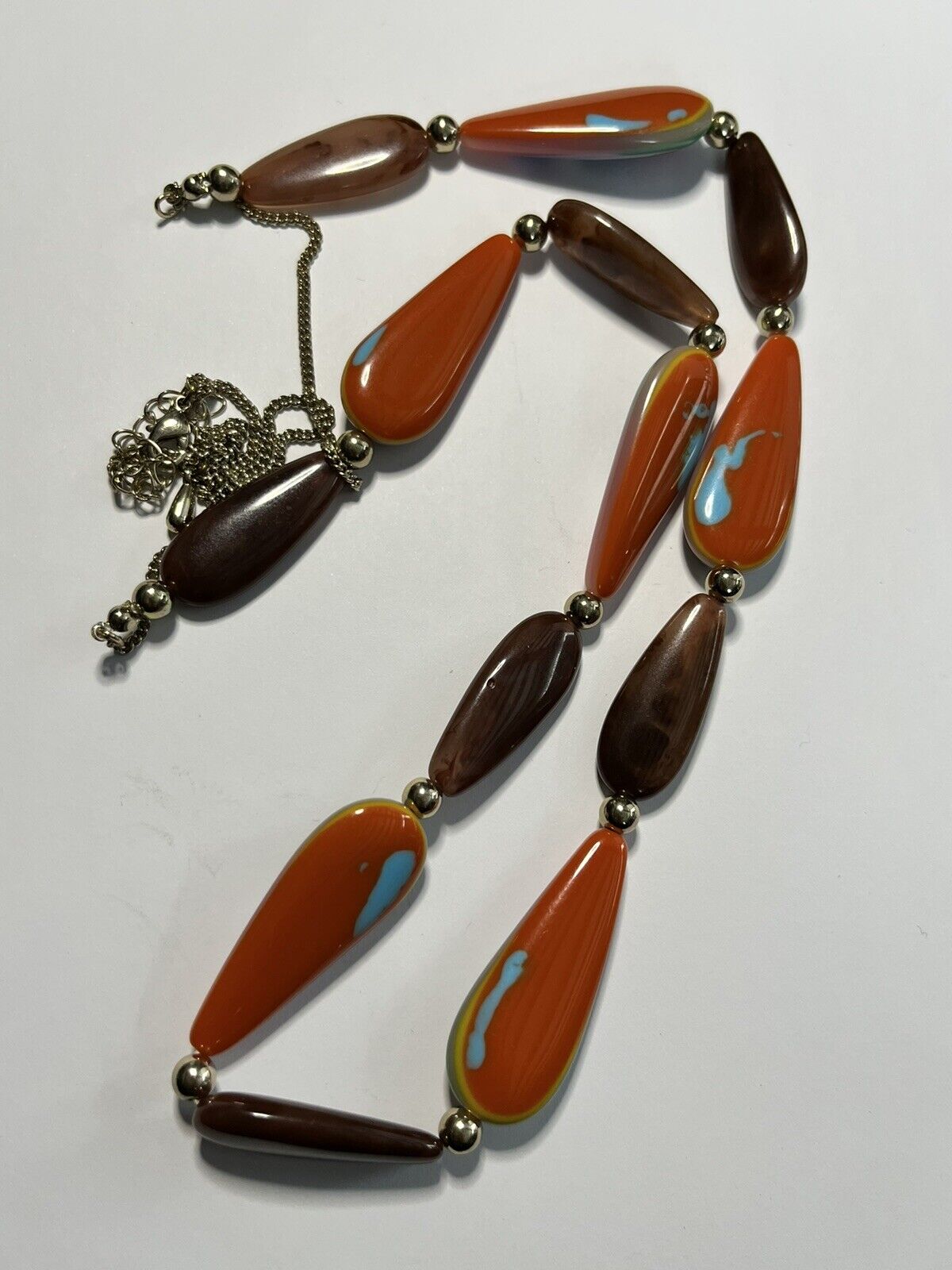Vintage Multicoloured Long Length Beaded Necklace