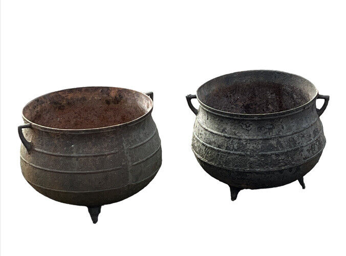 Old Cast Iron Cooking Pots, 5 Gallon.