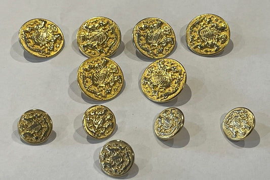 Set Of Old Family Crested Buttons