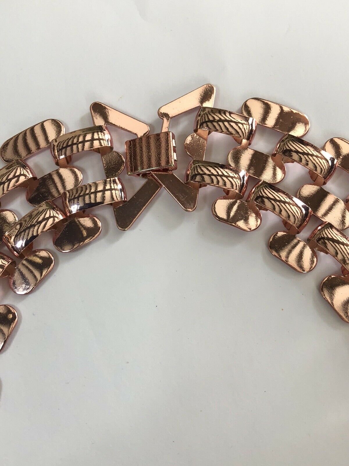 Vintage 1980s Rose Gold Plated Statement Collar Necklace