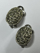Vintage Silver Tone Marcasite Clip on Earrings