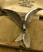 Vintage Silver Tone Numbered Stylised Bird Brooch