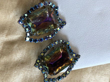 Vintage Rainbow Glass Clip On Earrings Earrings