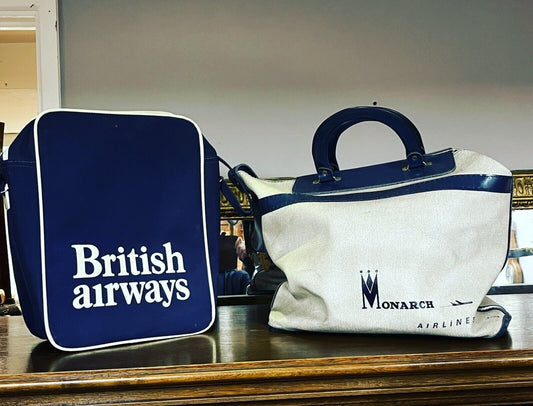 Pair Of Vintage Original Airline Flight Bags