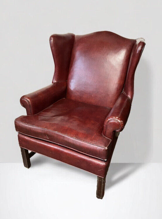 Armchair In Faux Red Leather