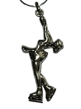 Vintage Silver Tone Iceskater Pendant Necklace