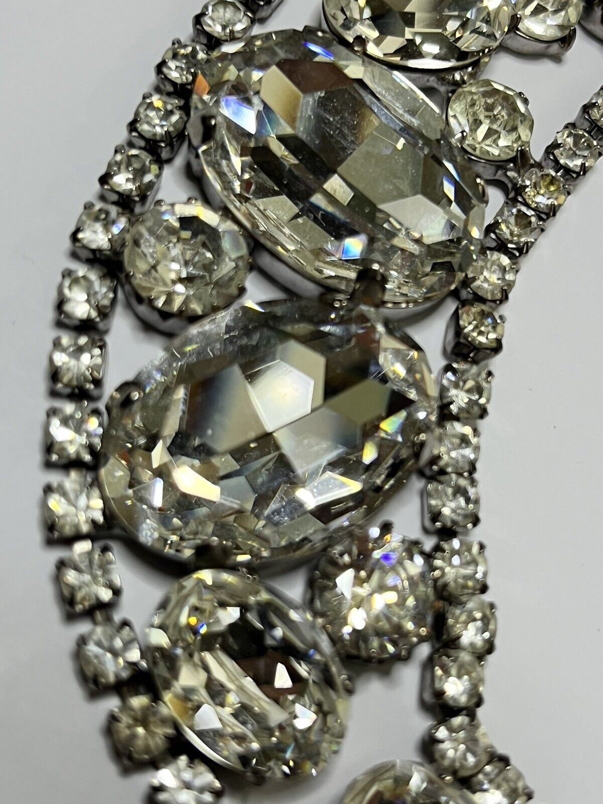Vintage Large Diamanté Collar Bracelet