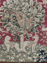 Antique fire screen with tapestry, fully height  adjustable