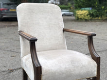 Antique Armchair In Mahogany And Upholstered. Reading Chair. Library Chair.