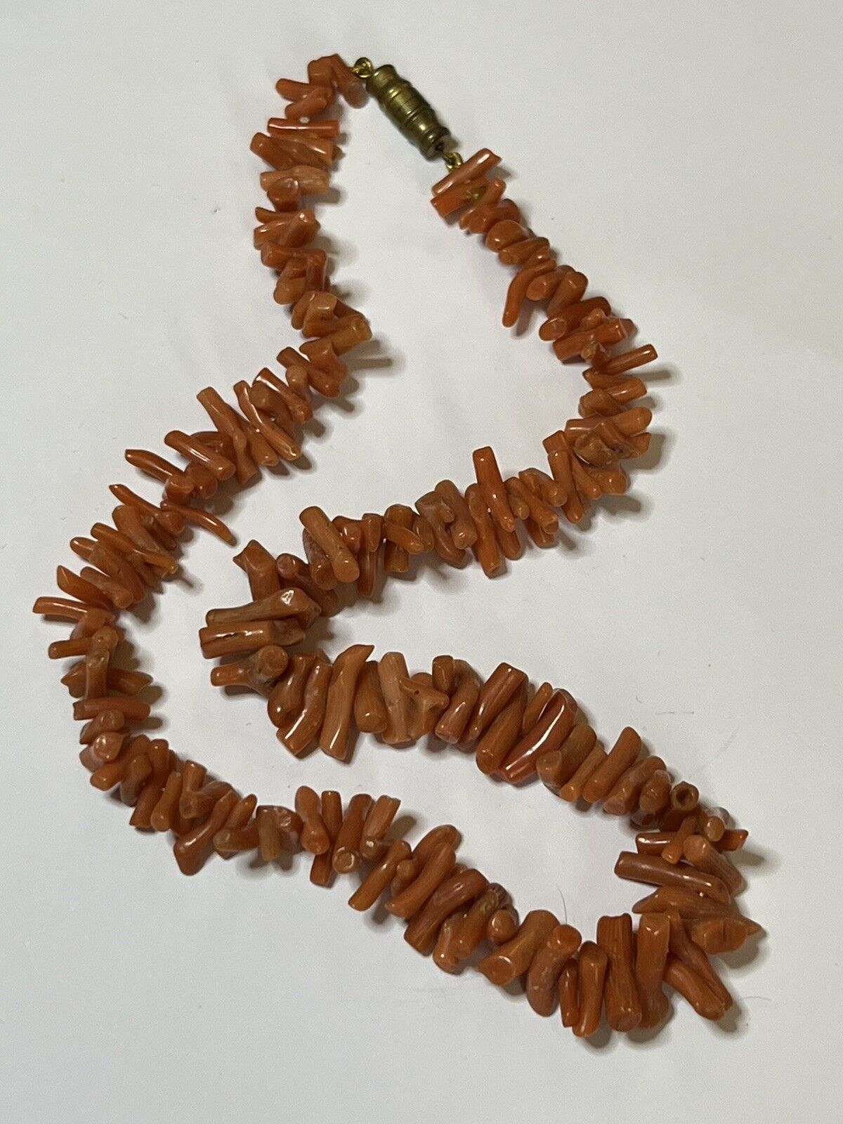 Vintage Coral Branch Necklace Red Short Length