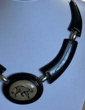 Vintage Leopard Black Acrylic Necklace