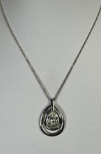 Vintage Swarovski Swan Signed Teardrop Pendant Necklace